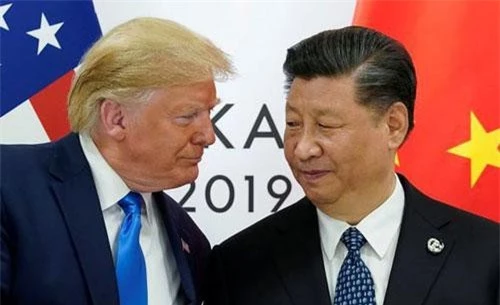 Tổng thống Mỹ Donald Trump gặp Chủ tịch Trung Quốc Tập Cận Bình tại Nhật Bản hồi tháng 6. Ảnh: Reuters.