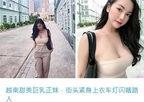 Hồng Nhung xuất hiện trên báo trung, trong bài viết có tựa: "Hot girl ngực khủng đến từ Việt Nam, diện trang phục bó sát tỏa sáng trên đường phố"