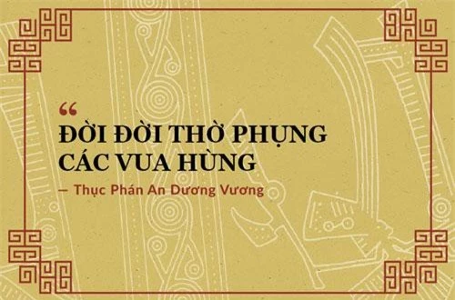 Lời thề của Thục Phán An Dương Dương với Hùng Vương thứ 18 khi được truyền ngôi là một trong những điển tích của lịch sử dân tộc, thể hiện sự truyền nối "ăn quả nhớ người trồng cây". Theo sách Giai thoại Lịch sử Việt Nam, sau khi được vua Hùng nhường ngôi năm 258 TCN, An Dương Vương cho dựng cột đá lớn trên núi Nghĩa Lĩnh, khắc ghi lời thề của mình: “Sẽ ra sức giữ gìn cơ nghiệp của tổ tông và đời đời thờ phụng các vua Hùng”. Lên ngôi, Thục Phán cho dựng đền thờ 18 đời vua Hùng trên núi Nghĩa Lĩnh, thờ phụng quanh năm.