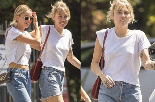 Bắt gặp Miley Cyrus và bạn gái tin đồn diện đồ đôi tung tăng dạo phố, mặt mộc của cả hai gây chú ý lớn