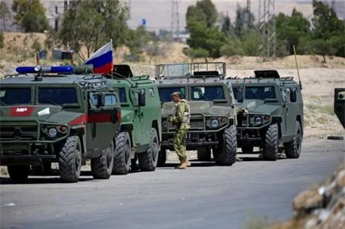 Các xe thiết giáp của Quân cảnh Nga được triển khai tại Syria. Ảnh: Ria Novosti.