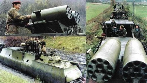 Các loại vũ khí trang bị cho tàu hỏa bọc thép của Quân đội Nam Tư. Ảnh: War History Online.