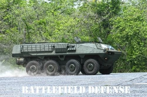 Xe được bọc giáp hạng nhẹ có thể chống được đạn súng máy 7,62x51mm bắn từ mọi hướng, có thể kháng được sức ép từ vụ nổ mìn chống tăng hoặc đạn pháo 155mm (nổ cách 60m). Ảnh: Battlefield Defense