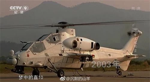 Thiết kế của trực thăng WZ-10 được đánh giá là rất tiên tiến. Ảnh: CCTV9.