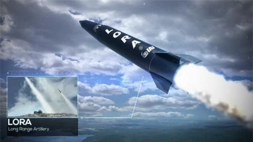 Tên lửa đạn đạo chiến thuật tầm ngắn LORA. Ảnh: Tập đoàn IAI.
