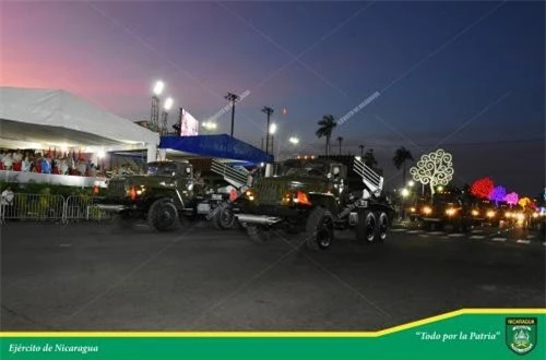 Đội hình pháo phản lực phóng loạt BM-21 Grad. Ảnh: Nicaragua Army 