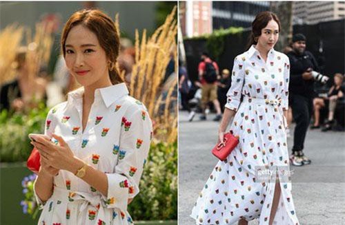 "Nữ hoàng băng giá" Jessica mặt kém sắc, diện đồ mờ nhạt tại Tuần lễ thời trang New York