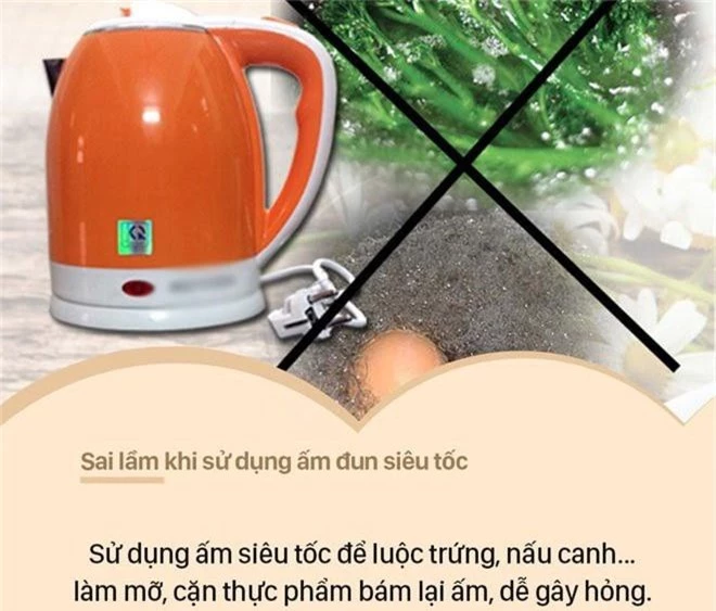 Sử dụng ấm siêu tốc để nấu thức ăn