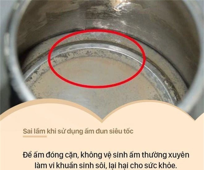 Để ấm đóng cặn, không vệ sinh ấm thường xuyên