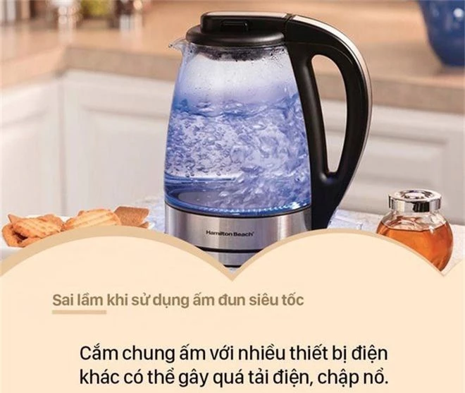 Cắm chung ấm với nhiều thiết bị điện khác