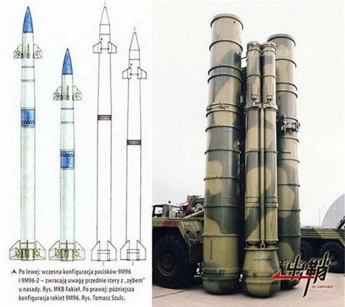 Xe manng phóng tự hành của S-400 mang đạn đánh chặn 9M96 kèm theo 48N6. Ảnh: China Defence.