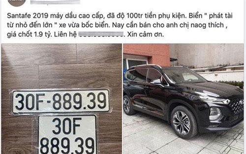Bốc được biển ‘phát tài’, chủ Hyundai Santa Fe chào bán xe giá 1,9 tỷ đồng