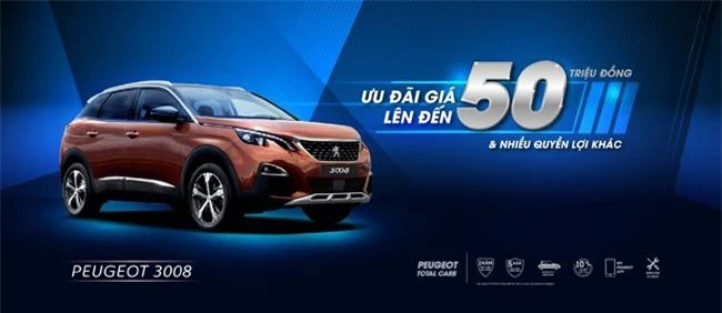 Mua xe Peugeot 3008 ưu đãi lên đến 50 triệu đồng