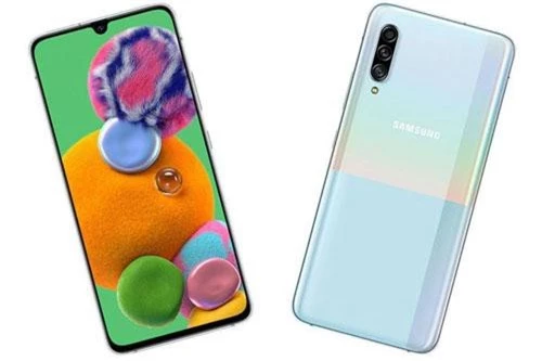 Samsung Galaxy A90 5G sử dụng khung viền bằng nhôm, 2 bề mặt bảo vệ bởi kính cường lực. Máy có kích thước 164,8x76,4x8,4 mm, cân nặng 206 g. 