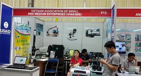 Một gian hàng của DN thành viên VINASME tại NEPCON VIỆT NAM 2019. 