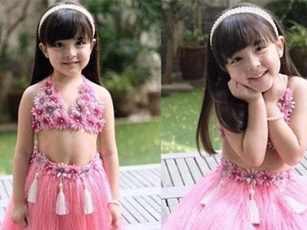 Có ai như con gái mỹ nhân đẹp nhất Philippines, diện váy Hawaii cũng gây bão mạnh vì xinh xuất sắc như công chúa