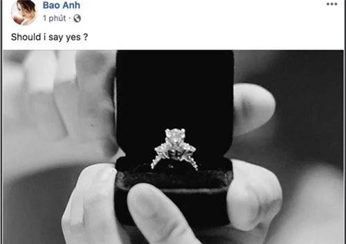 Chiếc nhẫn kim cương và câu hỏi "Tôi có nên đồng ý không?" của Bảo Anh đã làm khán giả được dịp xôn xao.