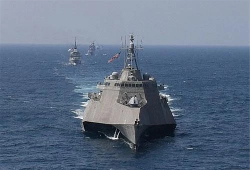 Tàu USS Montgomery tham gia tập trận ASEAN - Mỹ hồi tháng 8 (Ảnh: AFP)