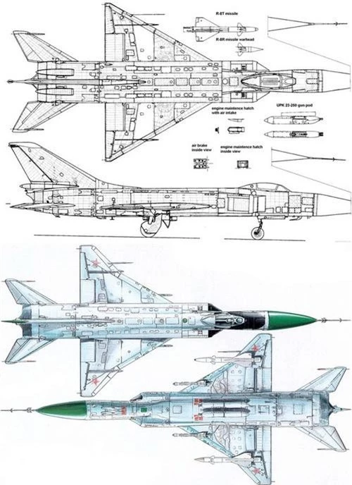 Quá trình biến đổi của đôi cánh tiêm kích Su-15 Flagon. Ảnh: Wikipedia.