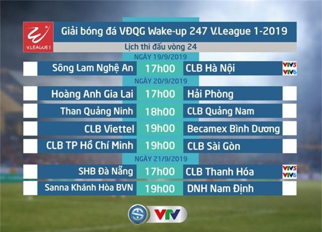 Lịch thi đấu và tường thuật trực tiếp vòng 24 V.League 2019: SLNA - CLB Hà Nội, SHB Đà Nẵng - CLB Thanh Hóa