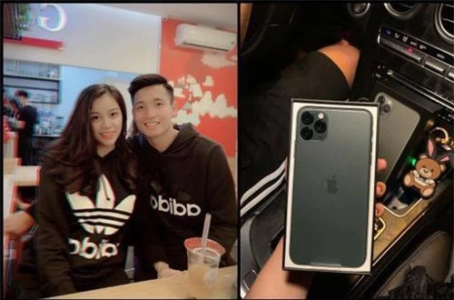 Vốn được biết đến là cặp đôi đại gia, Bùi Tiến Dũng và vợ mới cưới Khánh Linh cũng nhanh chân tậu cho mình một cặp iPhone 11.