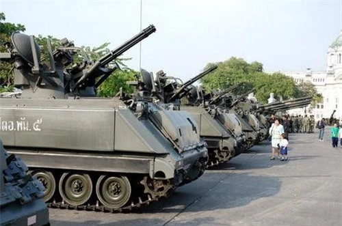 Pháo phòng không tự hành M163 VADS của Lục quân Hoàng gia Thái Lan trong một cuộc triển lãm. Ảnh: Thai Defence.