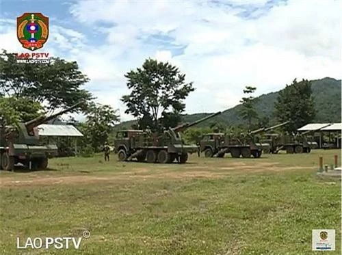 Pháo tự hành CS/SH1 của Quân đội nhân dân Lào. Ảnh: Lao PSTV.
