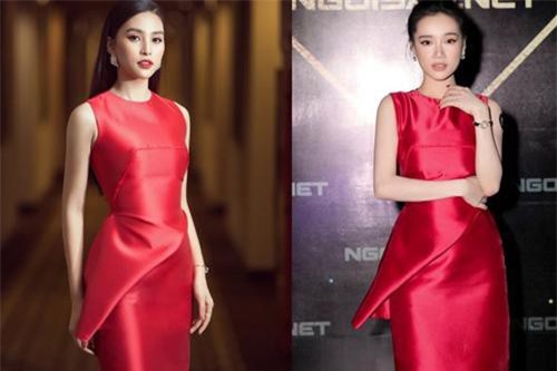 Tưởng đẹp bất phân thắng bại khi diện cùng một chiếc đầm đỏ, nhưng Tiểu Vy lại cao tay hơn Nhã Phương ở chi tiết này