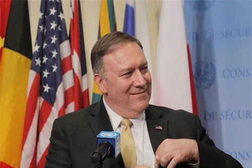 Ngoại trưởng Mike Pompeo phát biểu sau cuộc họp của Đại hội đồng Liên Hợp Quốc ở New York hôm 20/8 (Ảnh: Reuters)