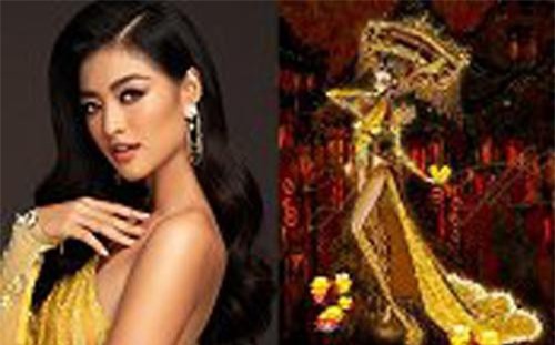 Hé lộ trang phục dân tộc đính 2.000 bóng đèn led của Kiều Loan tại 'Hoa hậu Hòa bình Quốc tế 2019'