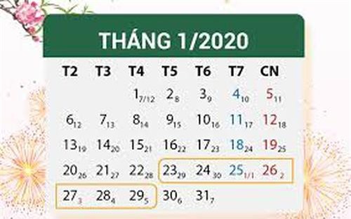 Thủ tướng phê duyệt lịch nghỉ Tết Canh Tý 2020 kéo dài 7 ngày