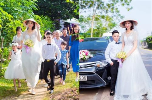 Xôn xao hình ảnh đám cưới của chú rể Hải Phòng cao 1,4m với cô dâu 1,94m