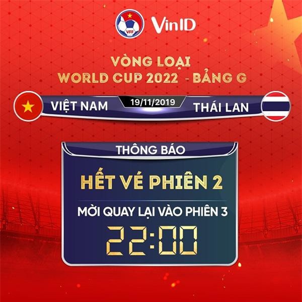 Nhọc nhằn săn vé vòng loại World Cup 2022: Một phút đã hết vé, VINID liên tục báo lỗi