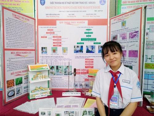 Nữ sinh lớp 9 bào chế gel trị bỏng từ cây nhà lá vườn