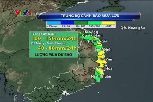 Mưa lớn ở khu vực Trung Bộ dự báo kéo dài