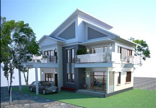 Mẫu nhà 2 tầng ba phòng ngủ chi phí thấp đẹp cuốn hút