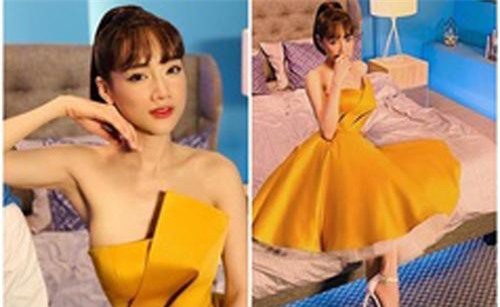 Nhã Phương khiến fan suýt rớt tim vì vòng một chỉ trực trào ra khỏi váy