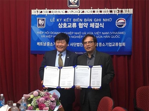 VINASME ký kết biên bản ghi nhớ với Hiệp hội Doanh nghiệp nhỏ và vừa Hàn Quốc