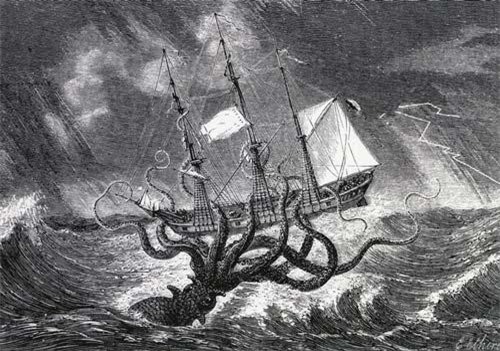 Loài mực khổng lồ như hòn đảo nhỏ, có thể đánh chìm thuyền bè là có thực?