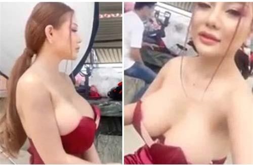 Cô nàng hot girl khiến dân mạng choáng váng vì chiếc váy 'phản chủ' trong lúc livestream