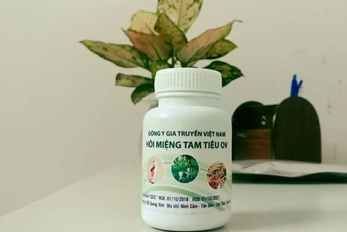 Thuốc đông y gia truyền đặc trị hôi miệng tam tiêu OV được bày bán tại Công ty cổ phần đầu tư phát triển dịch vụ DDT Việt Nam không có hoá đơn chứng từ chứng minh nguồn gốc hợp pháp