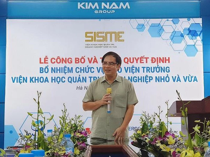 Chủ tịch VINASME Nguyễn Văn Thân phát biểu tại sự kiện.