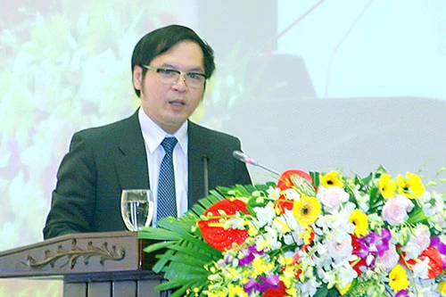 Ông Tô Hoài Nam - Phó Chủ tịch Thường trực kiêm Tổng Thư ký Hiệp hội DNNVV Việt Nam phát biểu chỉ đạo tại Đại hội.