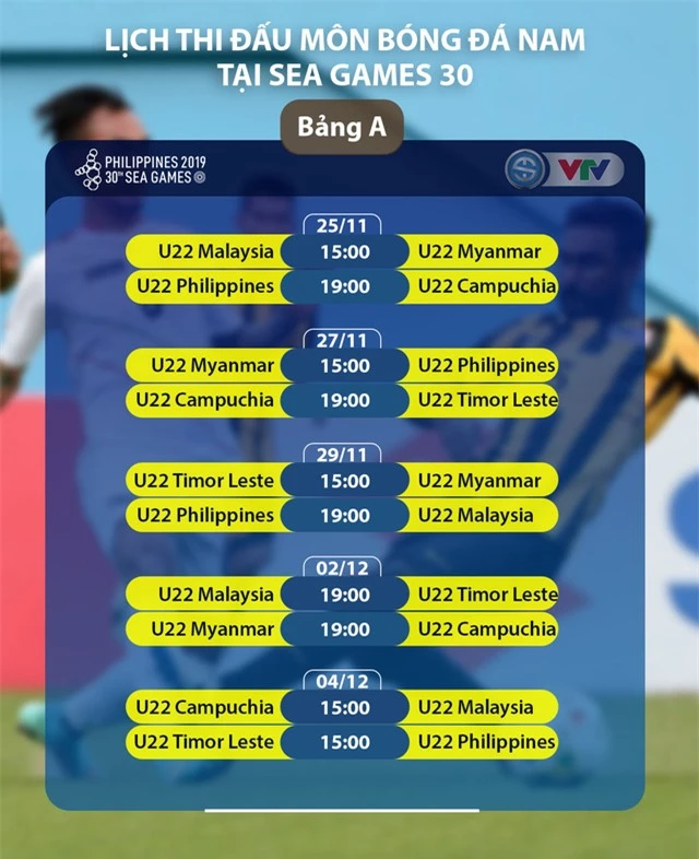 SEA Games 30: Lịch thi đấu môn bóng đá nam - Ảnh 2. SEA Games 30: Lịch thi đấu môn bóng đá nam - Ảnh 2.