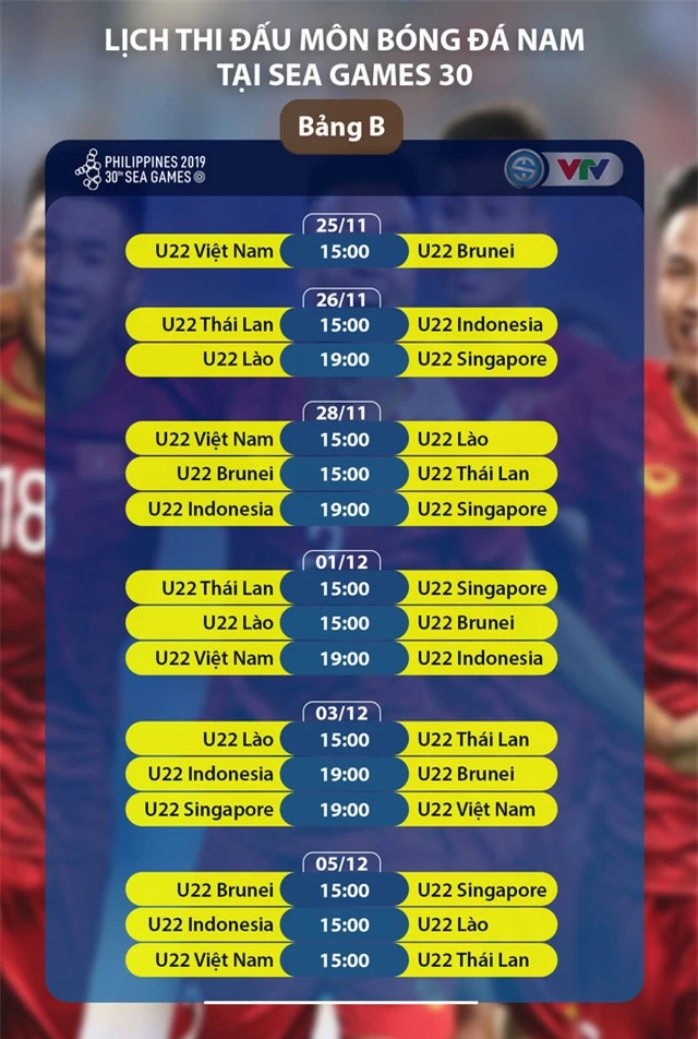 SEA Games 30: Lịch thi đấu môn bóng đá nam - Ảnh 3. SEA Games 30: Lịch thi đấu môn bóng đá nam - Ảnh 3.