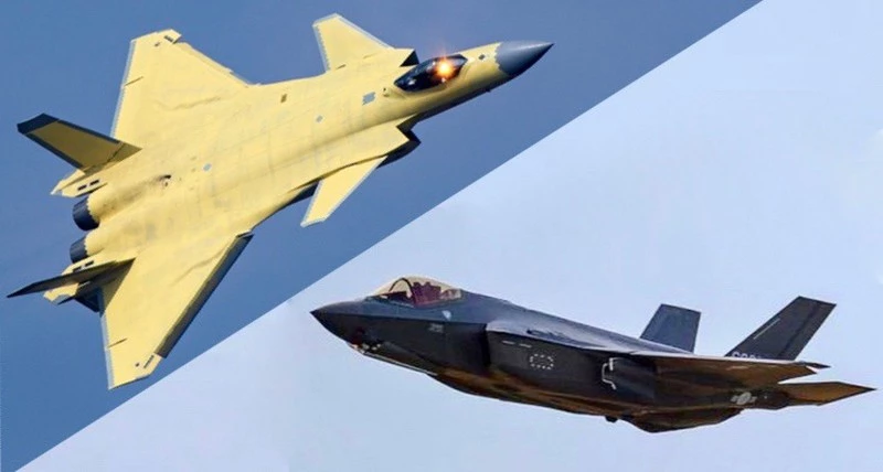 Chiến đấu cơ thế hệ thứ 5 J-20 của Trung Quốc và F-35 của Mỹ. (Ảnh: Tạp chíMilitary Watch)