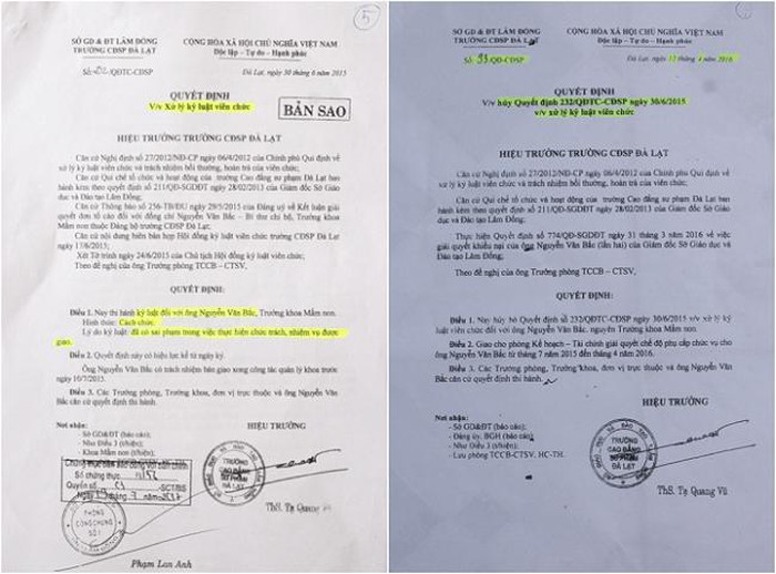 Phải “có hình thức xử lý” đối với nguyên Hiệu trưởng Trường CĐSP Đà Lạt, vì sao?