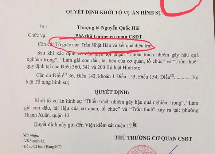 Từ quyết định khởi tố vụ án hình sự về hành vi trốn thuế, đến quyết định khởi tố bị can, bắt tạm giam cán bộ thuế đã tiếp tay cho sai phạm (ảnh TM)