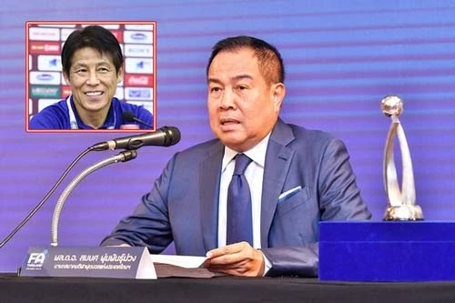 hủ tịch của FAT - ông Somyos Puampanmuang tuyên bố sẽ ngồi lại và đánh giá quá trình làm việc của HLV Akira Nishino