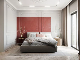 Phòng ngủ màu đỏ dành cho người năng động